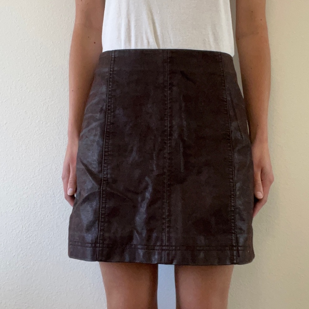 Free people Modern femme faux leather skirt